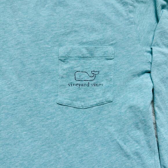 Vineyard Vines Mens Sea Foam Green Cotton Whale Logo Long Sleeve Tee Shirt Small - Picture 4 of 5
